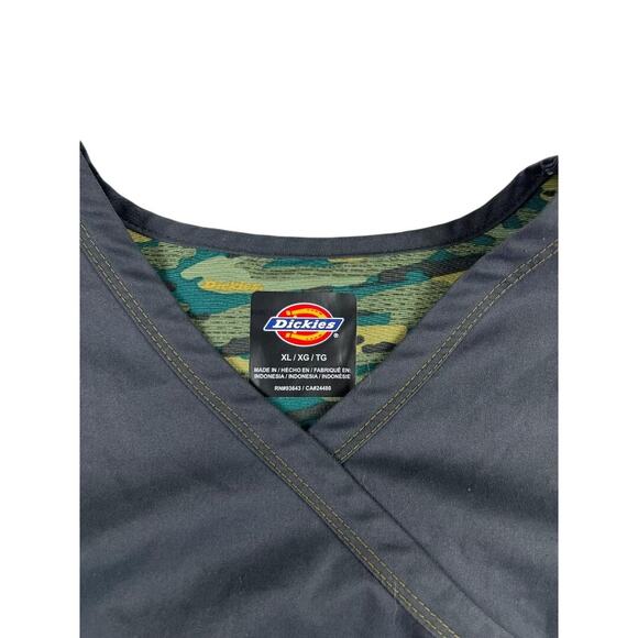 Dickies Medical Scrub Top XL Gray V-Neck Short Sleeve Unisex Healthcare - Picture 5 of 8